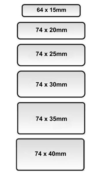 prestige name badge sizes